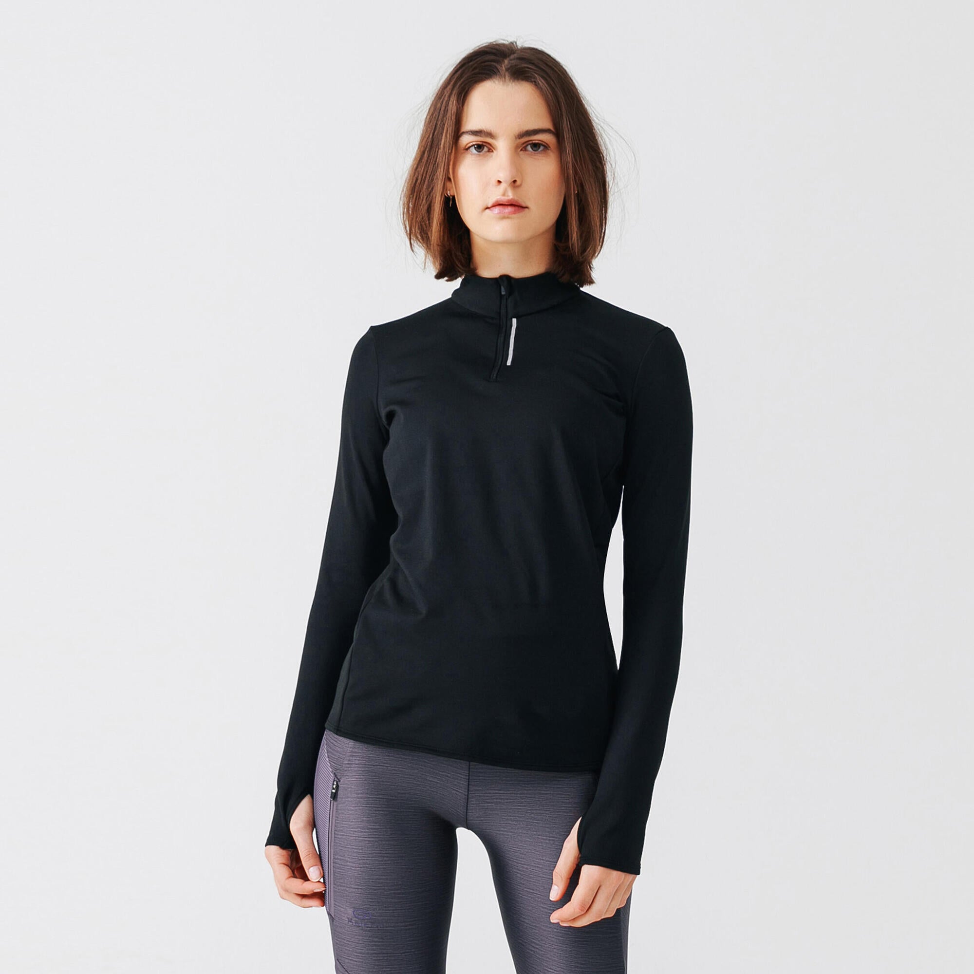 Women's 100 Long Sleeved Half Zip Running T shirt