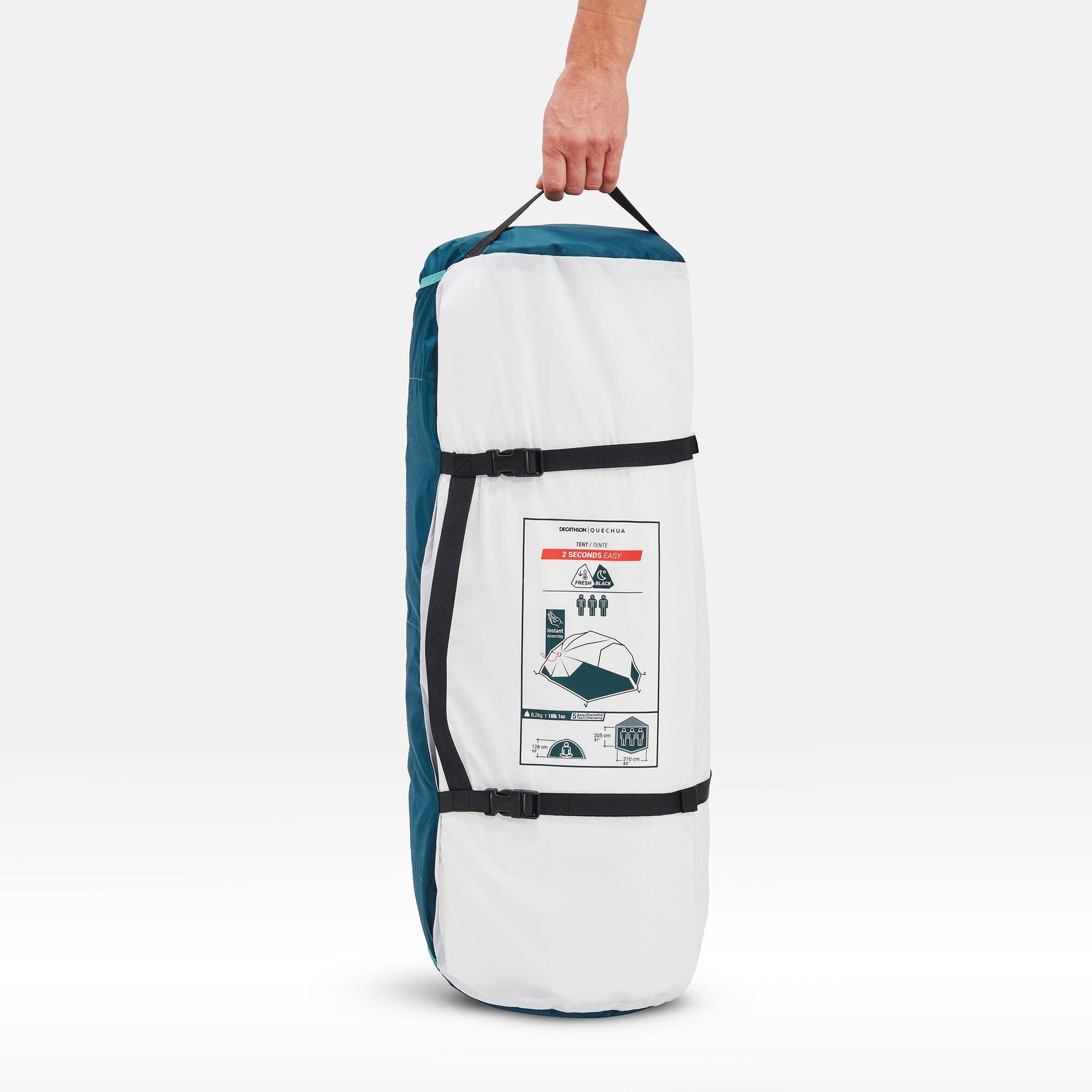 Alternative view of Quechua 2 Second Easy Fresh & Black Waterproof Pop Up Camping Tent 3 Person