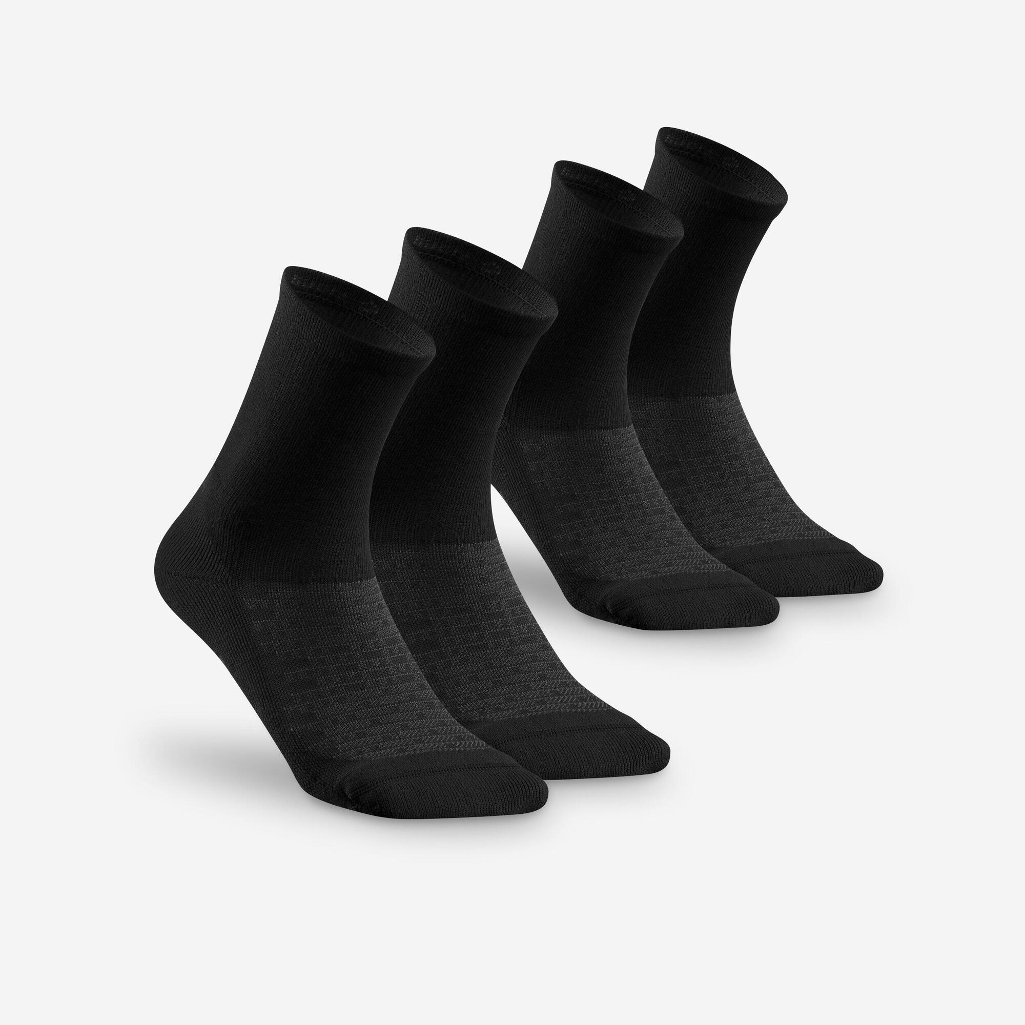 Quechua Sock Hike 100 High 2 Pack   black