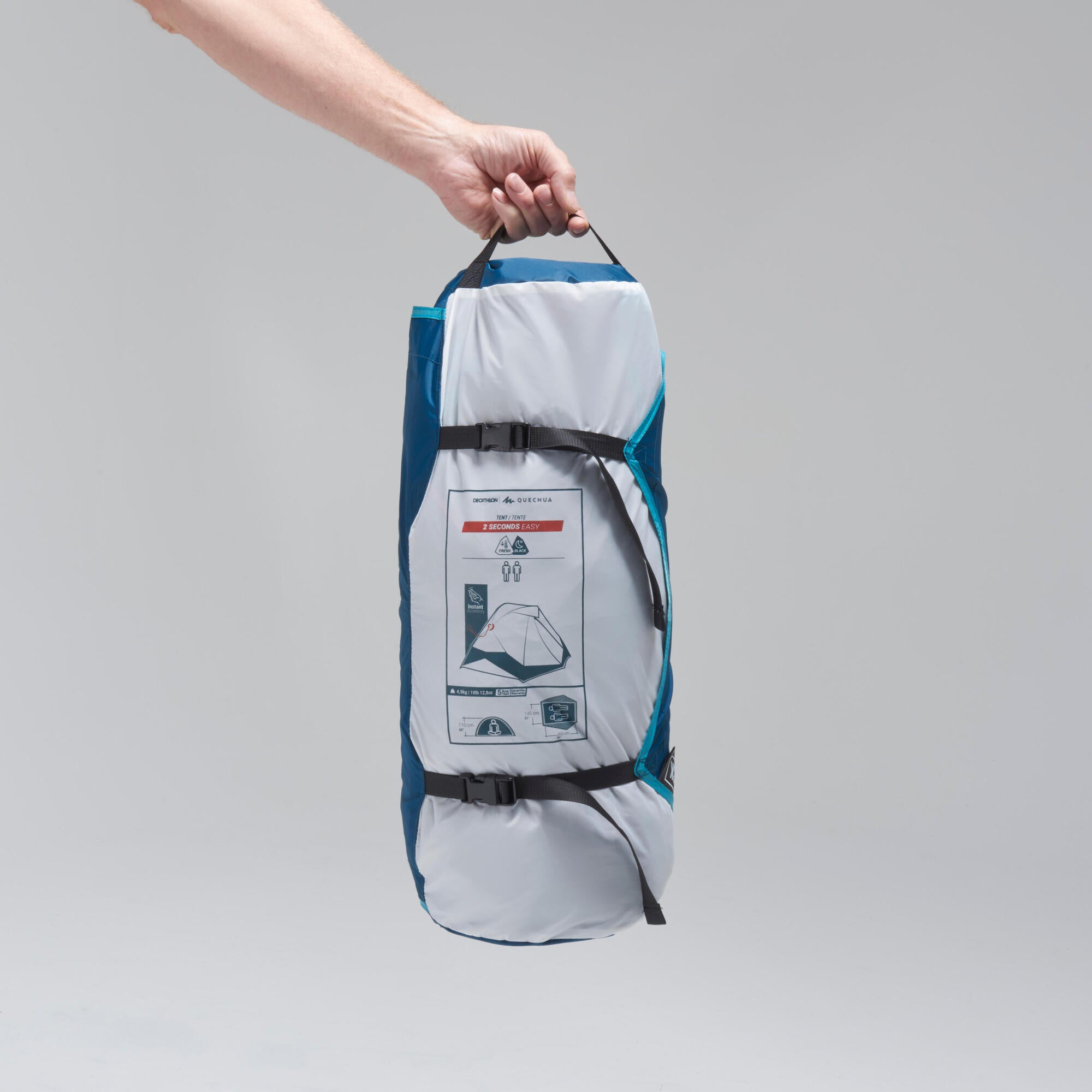 Alternative view of Quechua 2 Second Easy Fresh & Black Waterproof Pop Up Camping Tent 2 Person