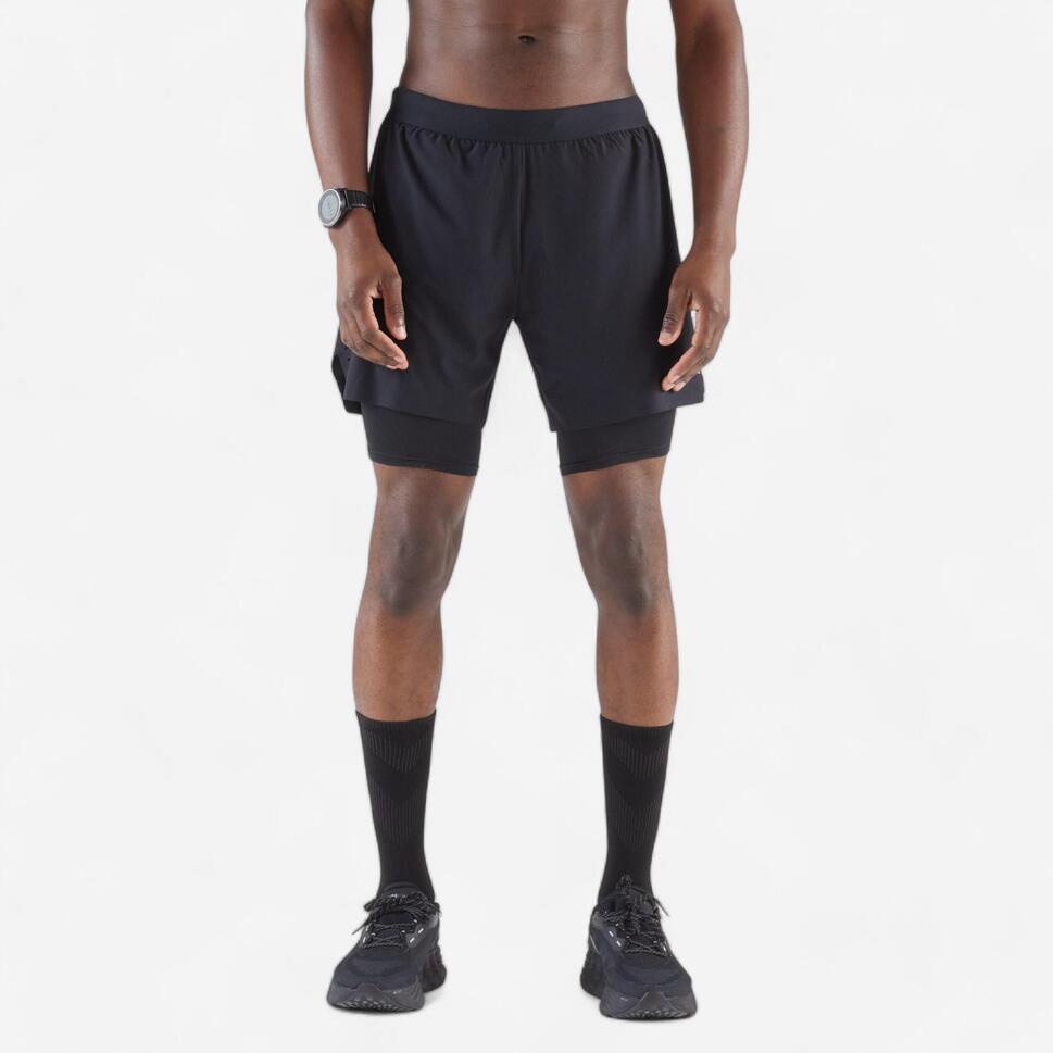 Kiprun Men's Run 500 2 in 1 Compression Running Shorts