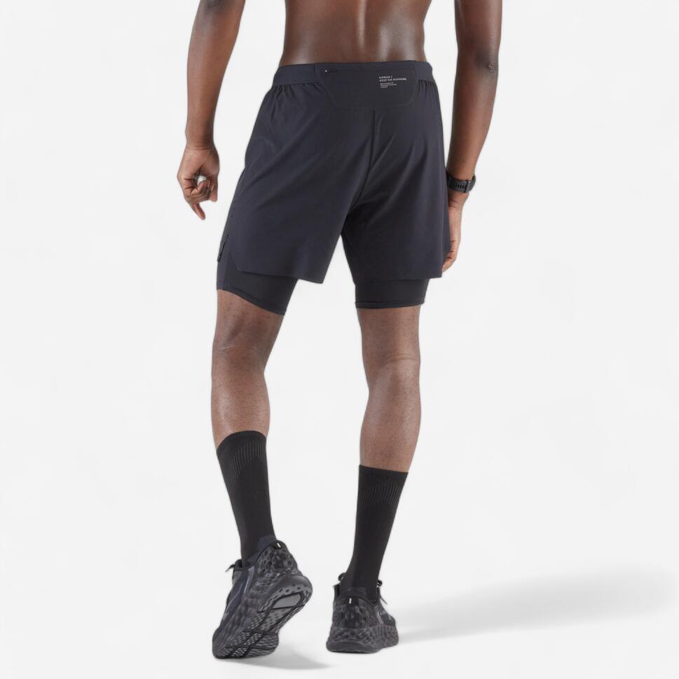 Alternative view of Kiprun Men's Run 500 2 in 1 Compression Running Shorts