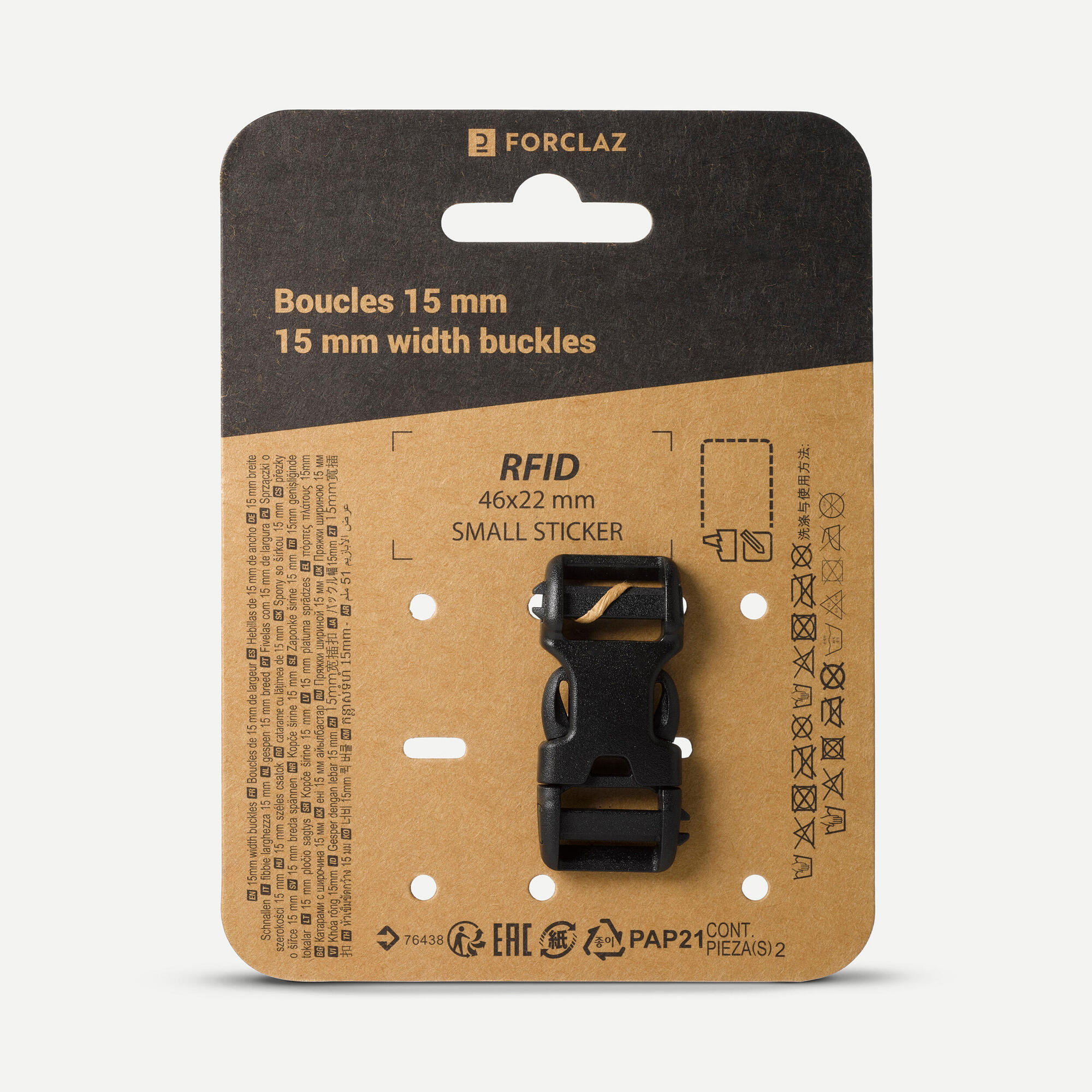 Decathlon Replacement Double Pin Lock Buckle for Backpack Strap 15 mm